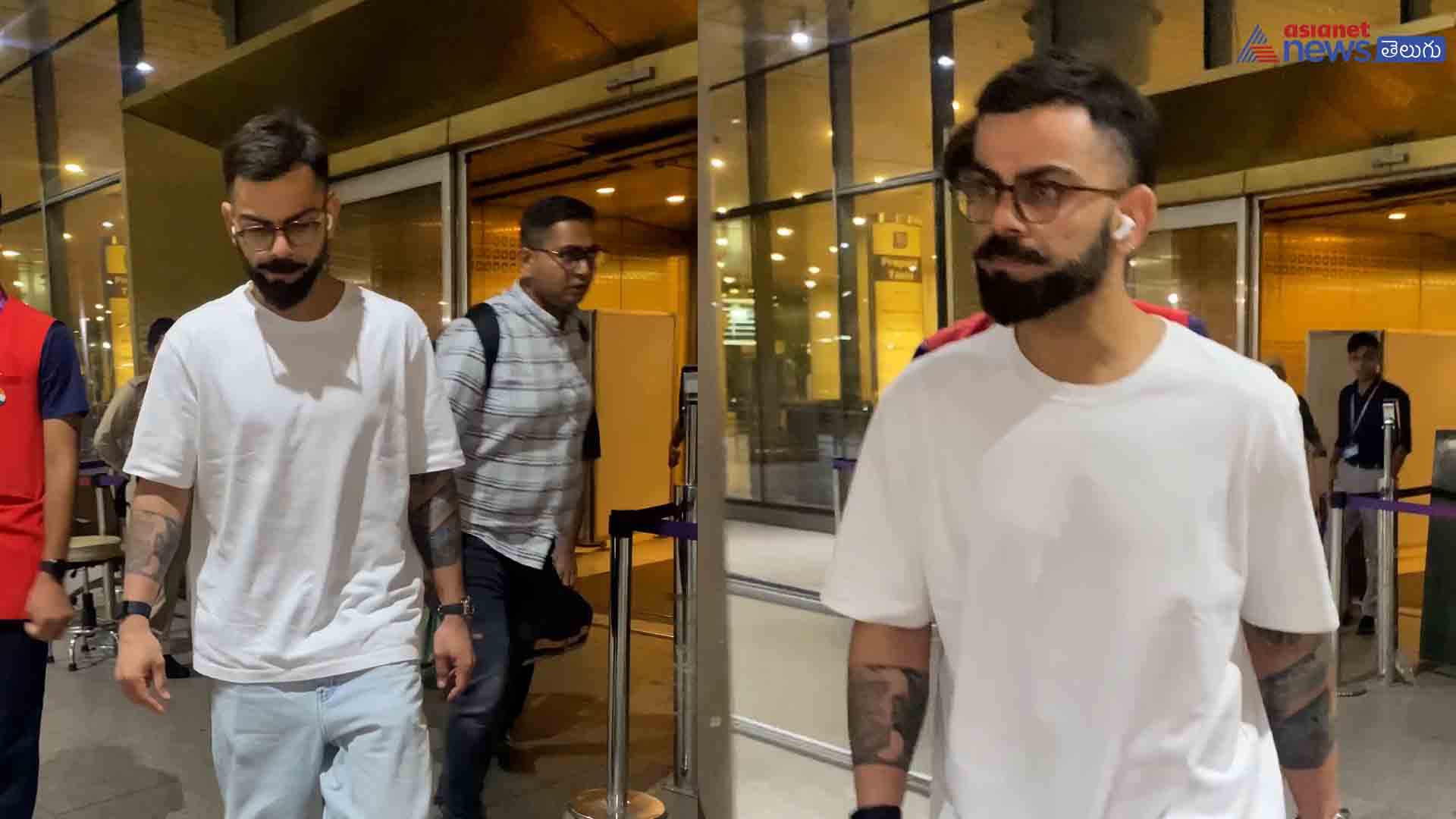 ఎయిర్ పోర్ట్ లో రాయల్ ఎంట్రీ ఇచ్చిన విరాట్ కోహ్లీ.. కింగ్ అల్ట్రా స్టైలిష్ లుక్ చూడండి