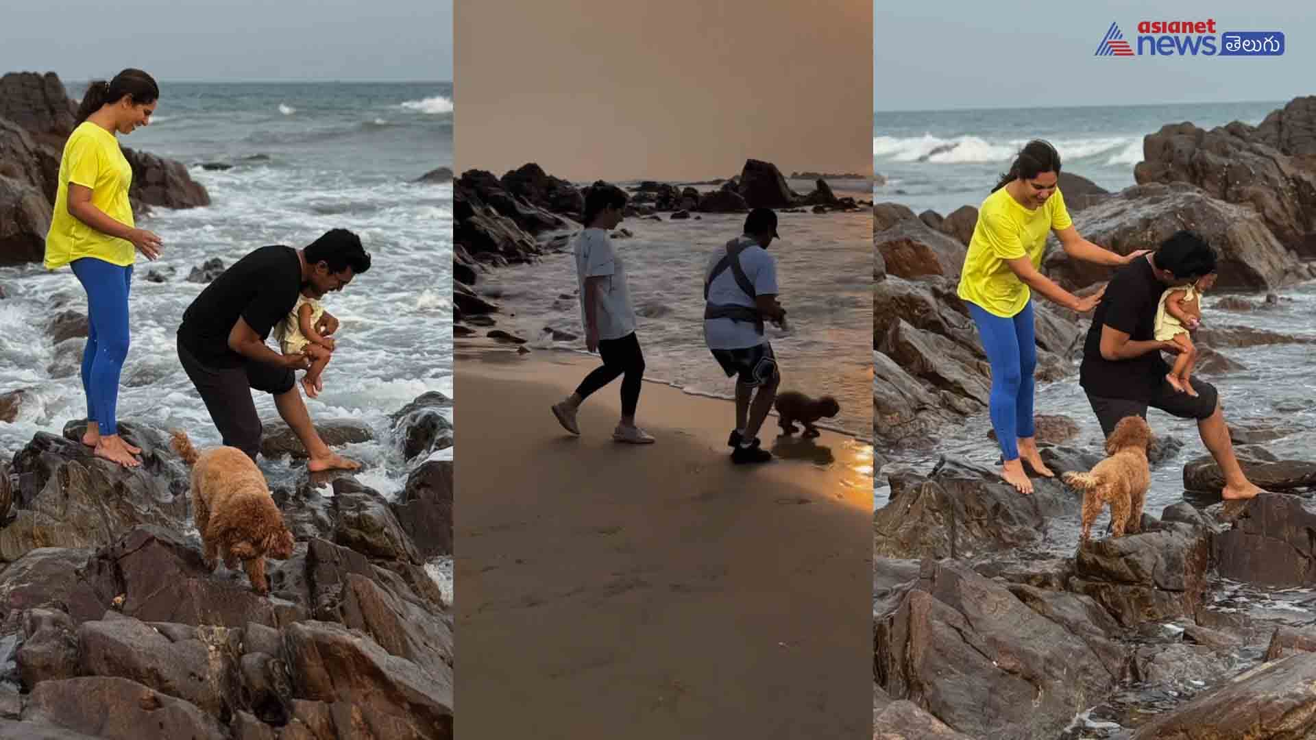 కూతురు క్లీంకారతో బీచ్‌లో రామ్‌చరణ్‌, ఉపాసన చిలిపి పనులు చూశారా?.. మెగా జంట ఫన్నీ వీడియో..