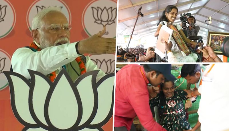 PM Modi's kind gesture towards specially-abled women in Telangana's Mahabubnagar wins hearts (WATCH)
