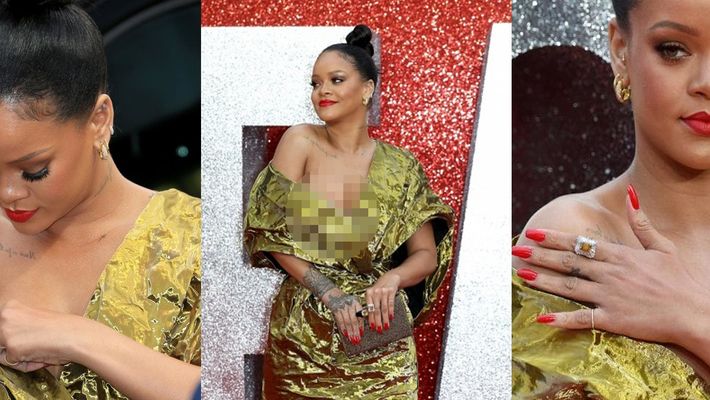 Pop Singer Actress Rihanna Suffers Wardrobe Malfunction While On