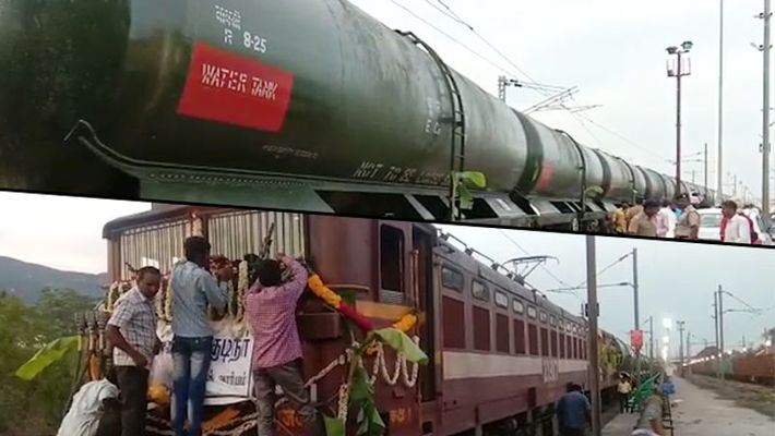 Image result for Water train made its final journey from Jolarpettai to Chennai