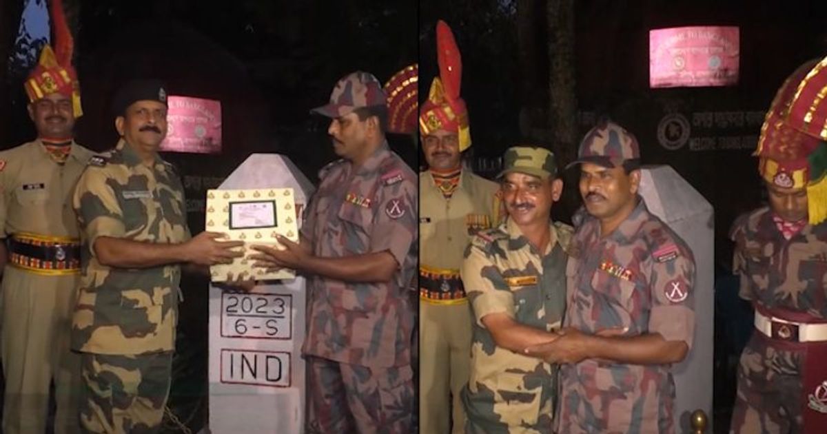 Image result for Diwali sweets exchanged between India, Bangladesh troops