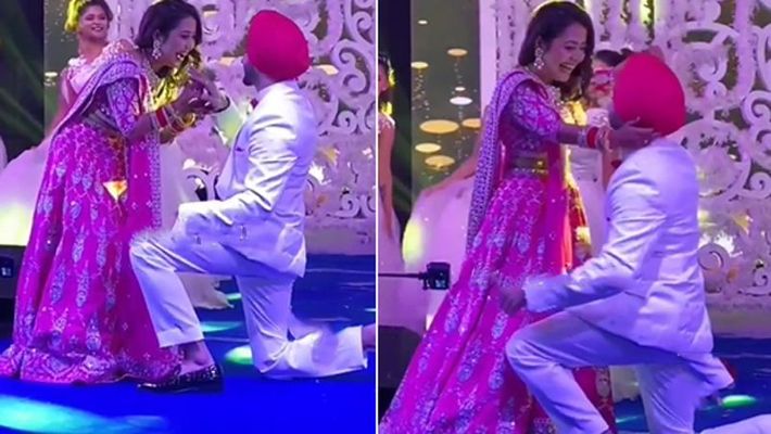 Neha Kakkar Ring Ceremony Video Going Viral See her Romantic moment With boyfriend Rohanpreet Singh KPY