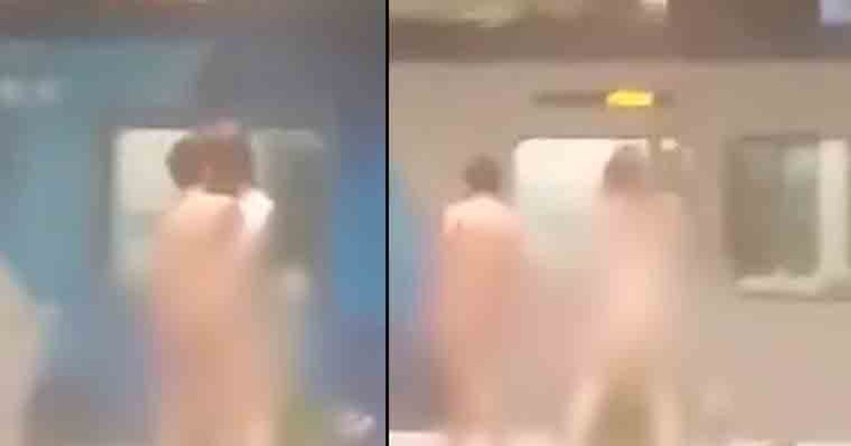 Two men caught on camera having sex in front of horrified 