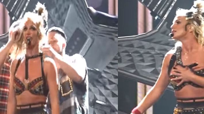 Watch Britney Spears Suffers Wardrobe Malfunction