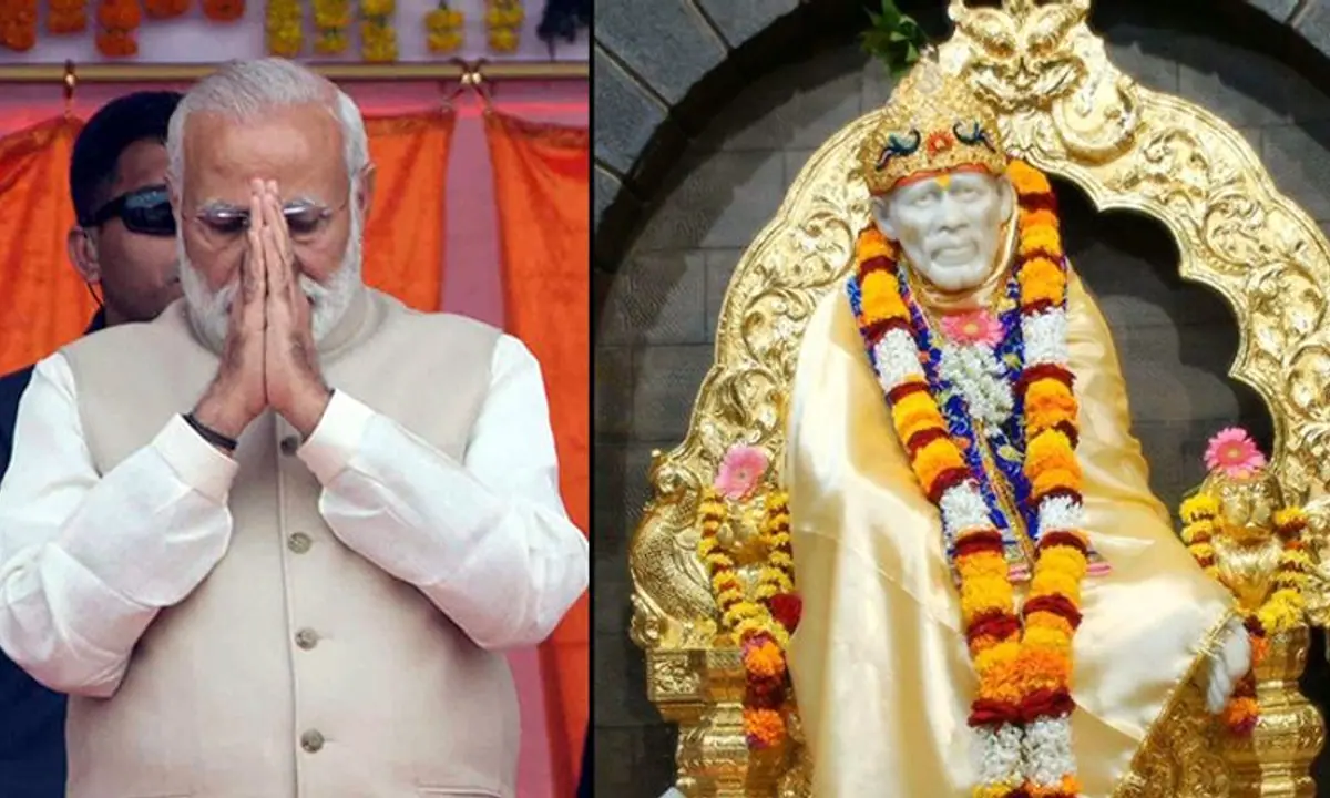 शिरडी साईं धाम पहुंचे पीएम मोदी, मंदिर में की विशेष पूजा