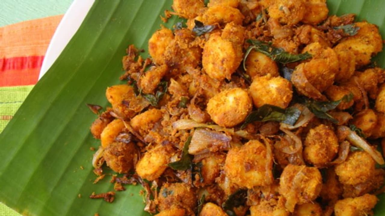 chintha chiguru prawns fry