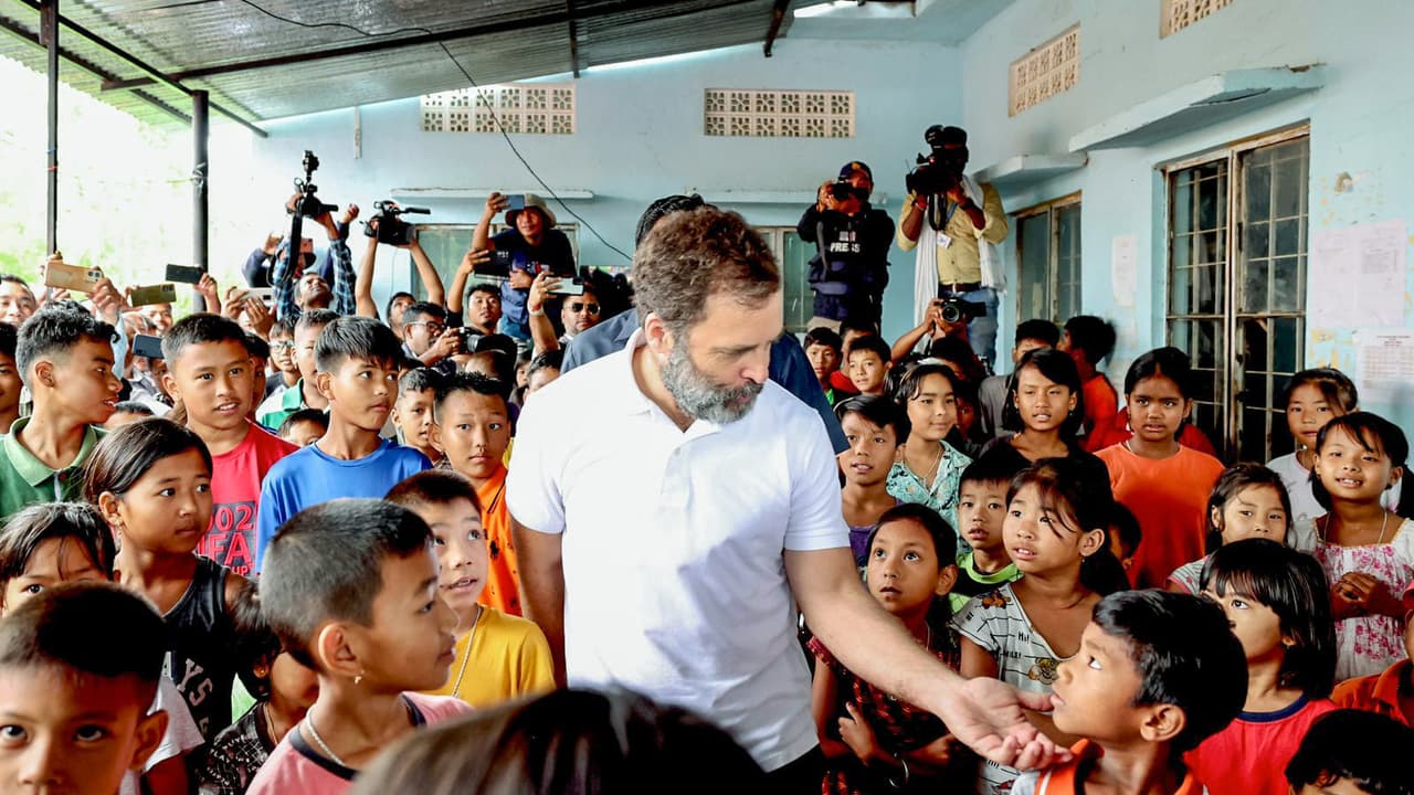 Rahul Gandhi visits relief camps in Manipur's Moirang see some pictures bsm