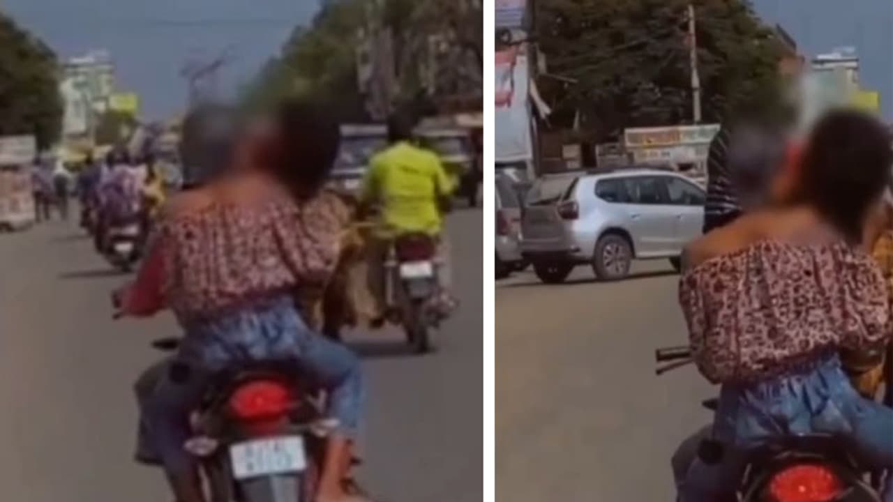 Obscene video of romance Couple romancing on a bike streets of jaipur Obscene video of romance Couple romancing on a bike streets of jaipur