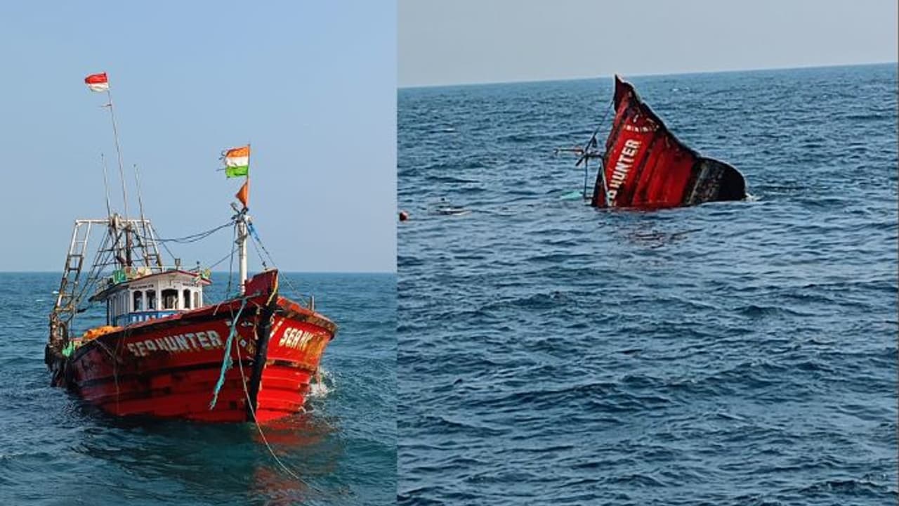 Malpe boat sinking in Arabian Sea Malpe boat sinking in Arabian Sea