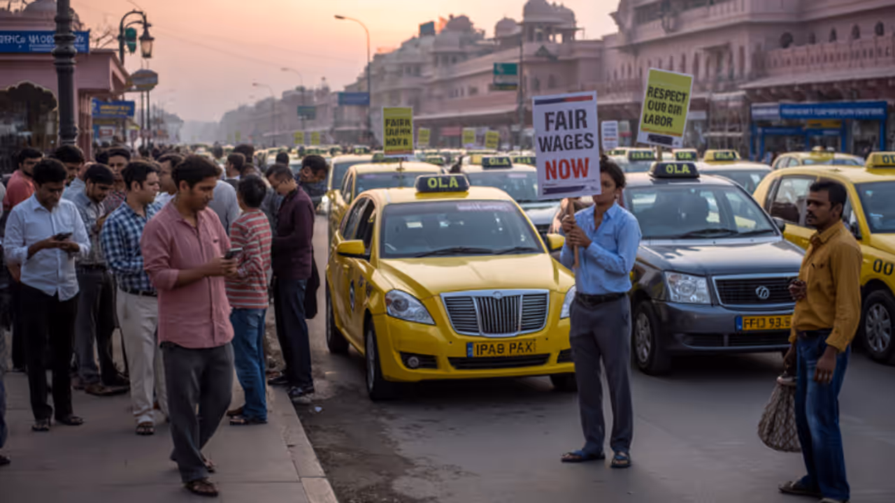 jaipur cab strike ola uber rapido drivers protest demands