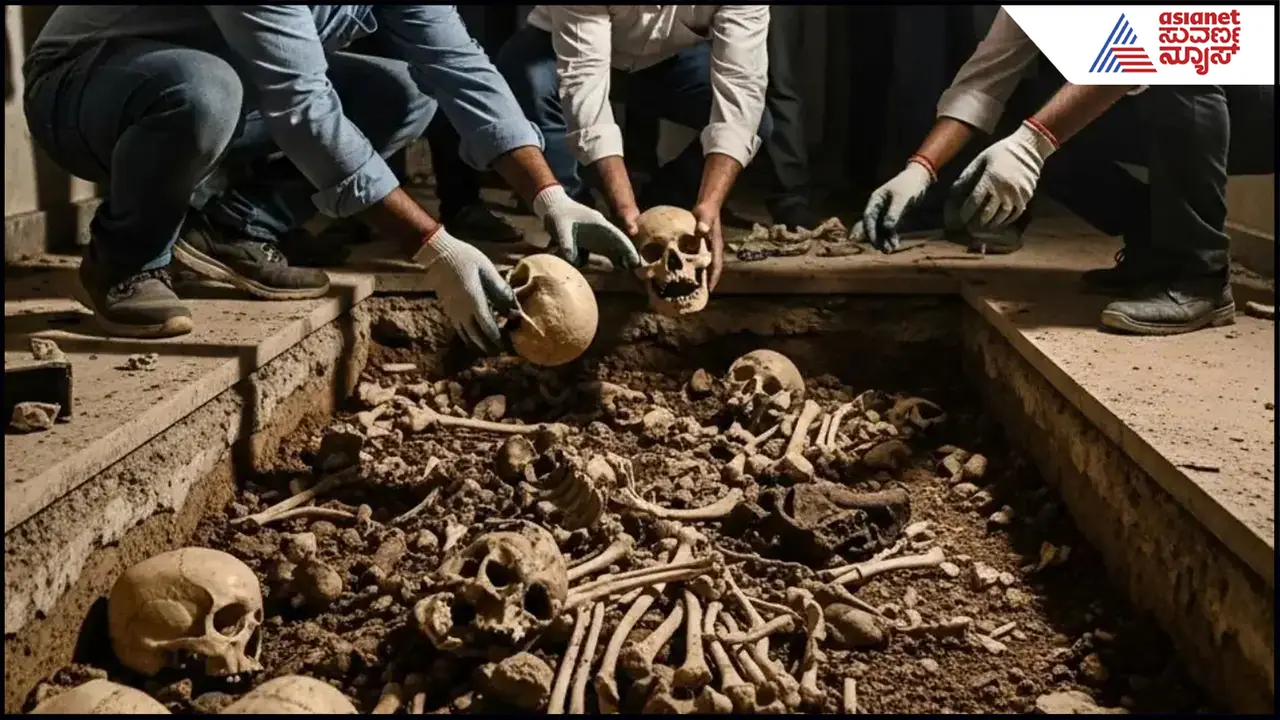  Skulls Bones Found During Pit Cleaning in Blore