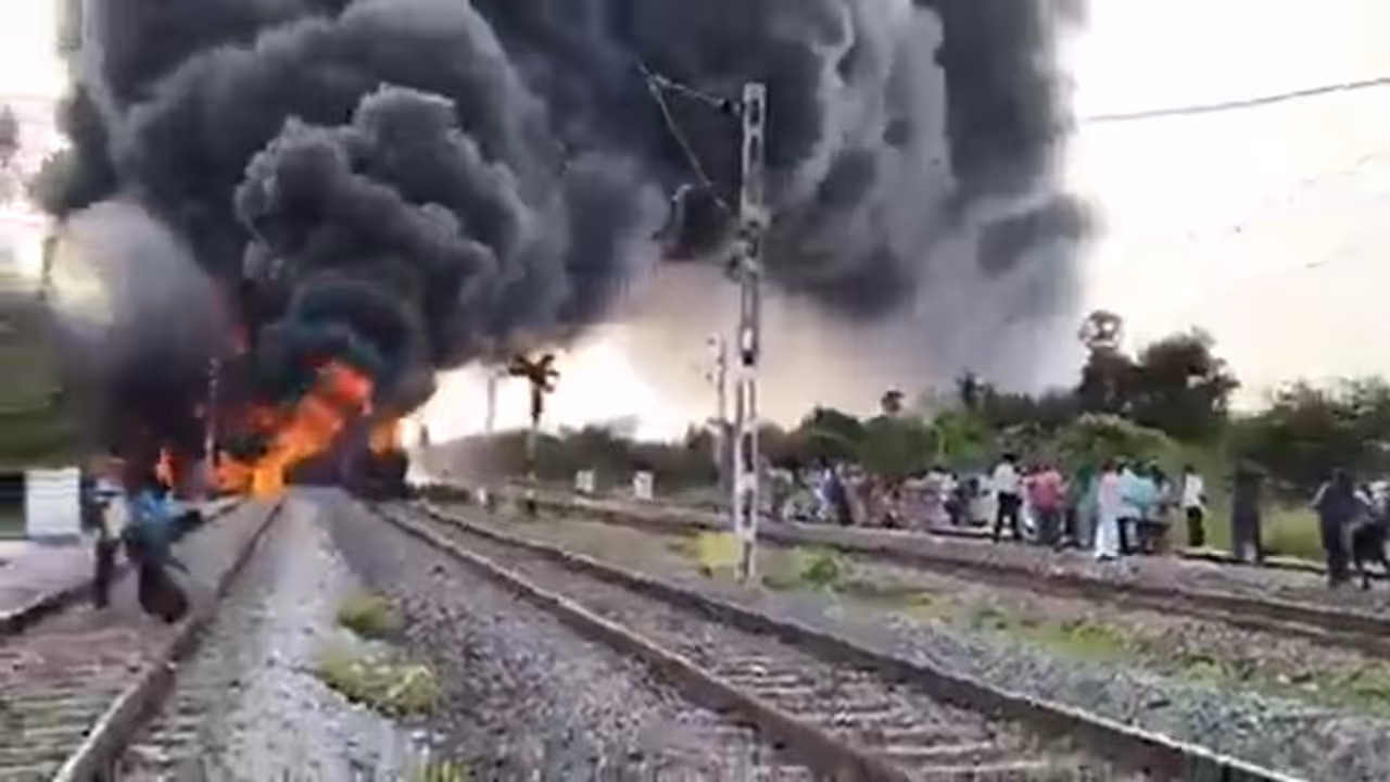 Chennai Bengaluru Oil Train Fire Chennai Bengaluru Oil Train Fire