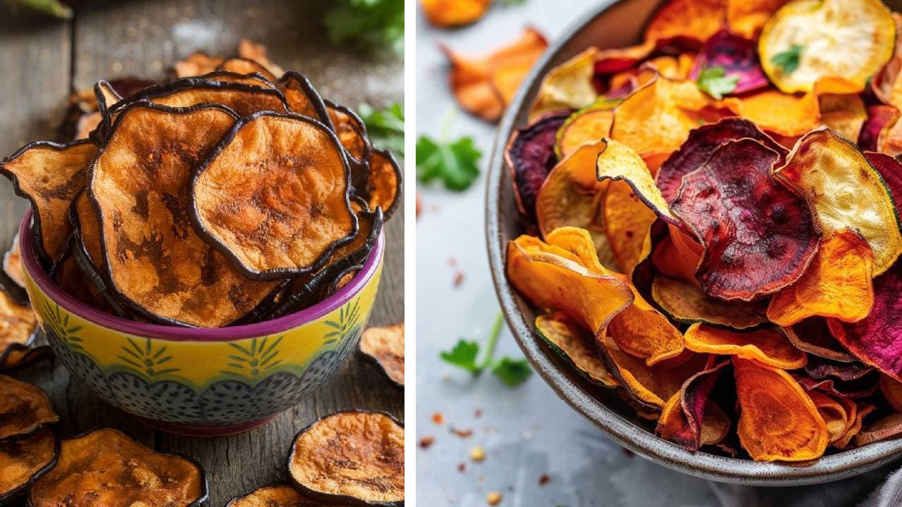 Eggplant beetroot chips Recipe