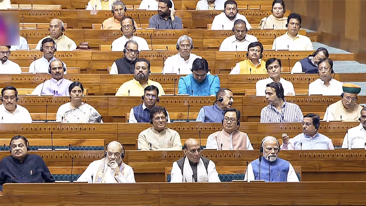 Proceedings of the Lok Sabha is underway during the Monsoon Session of Parliament