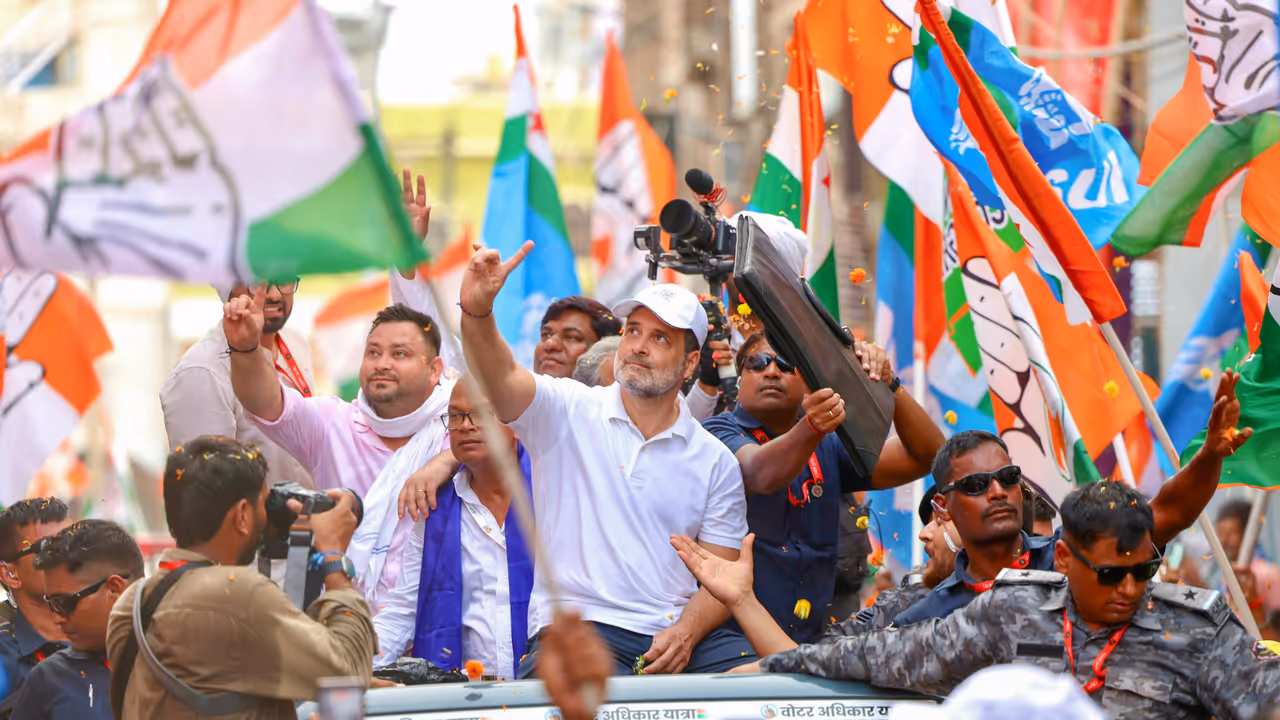 Rahul Gandhi Voter Adhikar Yatra in Bihar Rahul Gandhi Voter Adhikar Yatra in Bihar
