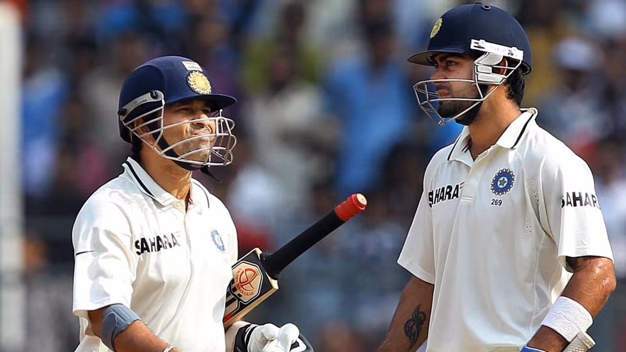 Virat Kohli and Sachin Tendulkar Virat Kohli and Sachin Tendulkar