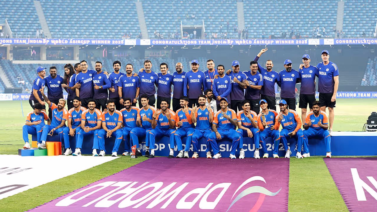 Team India players after winning the Asia Cup 2025