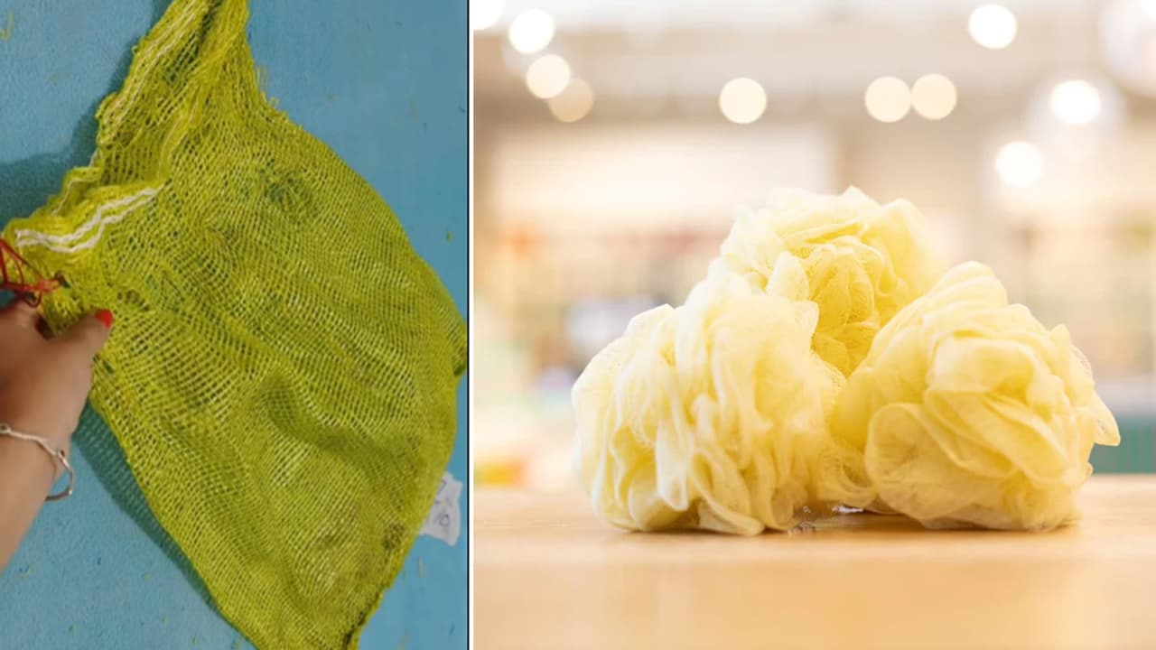 DIY Loofah From Onion Bag DIY Loofah From Onion Bag