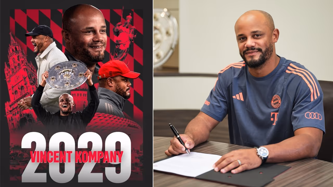 Bayern Munich extend Vincent Kompany's contract until 2029 Bayern Munich extend Vincent Kompany's contract until 2029
