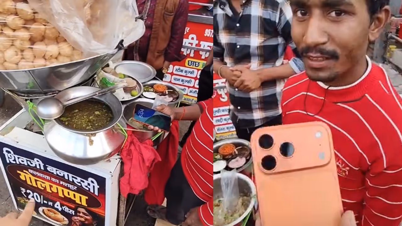 Golgappa Seller Using iPhone 17 Pro Max Stuns Food Vlogger Golgappa Seller Using iPhone 17 Pro Max Stuns Food Vlogger