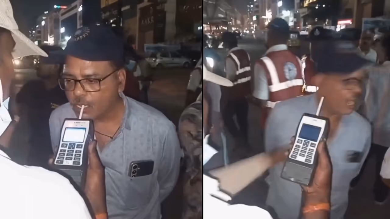 WATCH: Viral Video Shows Hyderabad Traffic Cop Slapping Motorist During Drunk Driving Check WATCH: Viral Video Shows Hyderabad Traffic Cop Slapping Motorist During Drunk Driving Check