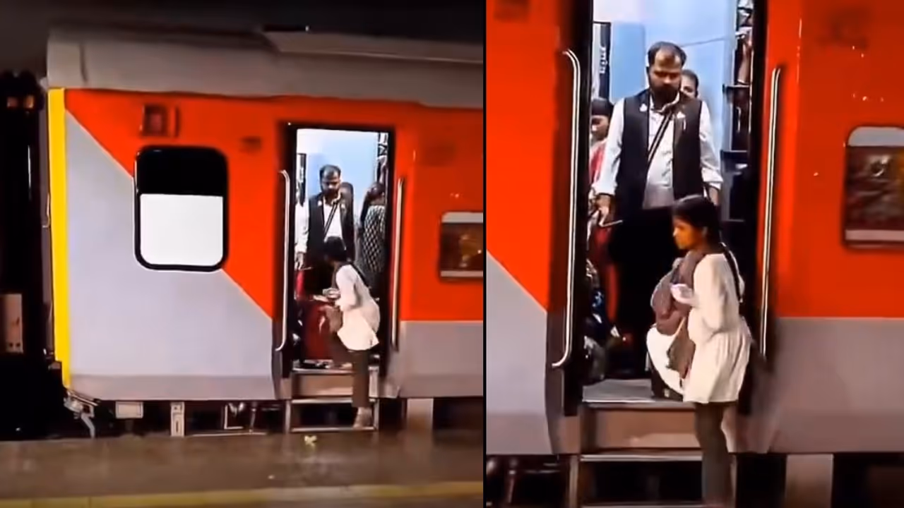 Young Woman Asked To Get Off Train In Heavy Rain At Night, Viral Video Triggers Debate (WATCH) Young Woman Asked To Get Off Train In Heavy Rain At Night, Viral Video Triggers Debate (WATCH)