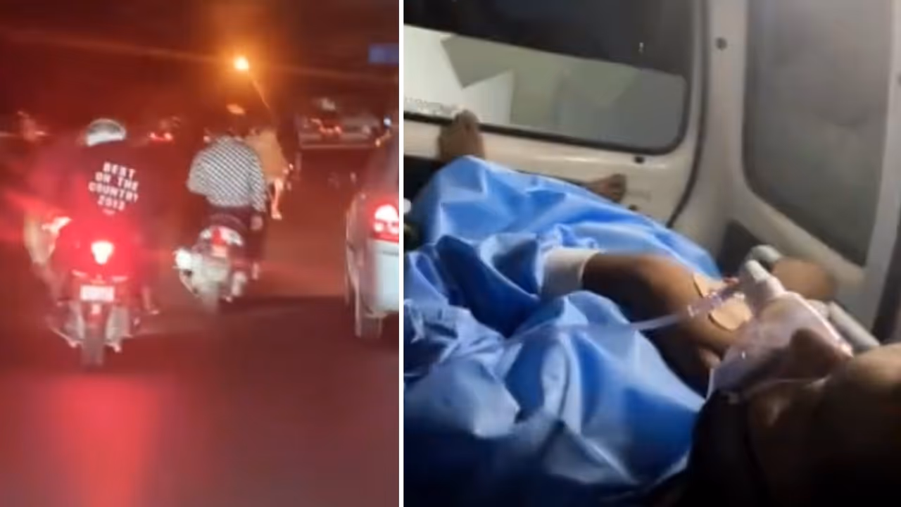 Bengaluru Viral Video: Bikers Perform Stunts, Block Ambulance Carrying Patient; Clip Sparks Outrage (WATCH) Bengaluru Viral Video: Bikers Perform Stunts, Block Ambulance Carrying Patient; Clip Sparks Outrage (WATCH)