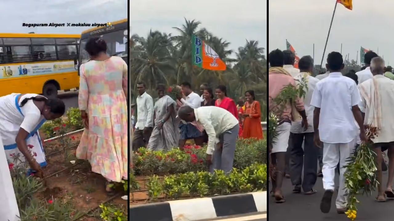 Watch: People Seen Carrying Away Plants From Andhra's ASR International Airport; Viral Video Sparks Debate Watch: People Seen Carrying Away Plants From Andhra's ASR International Airport; Viral Video Sparks Debate