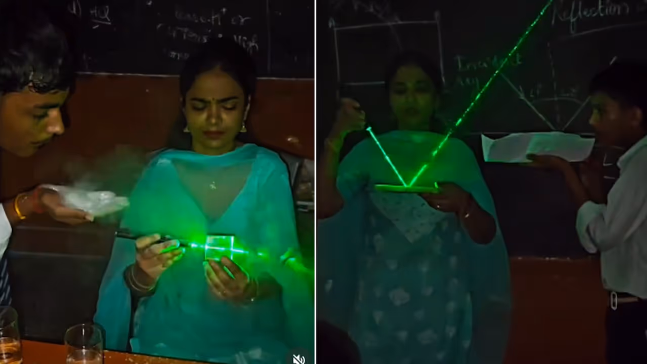 Teacher's Simple Laser Trick Makes Reflection of Light a Lesson Students Will Never Forget | Watch Viral Video Teacher's Simple Laser Trick Makes Reflection of Light a Lesson Students Will Never Forget | Watch Viral Video