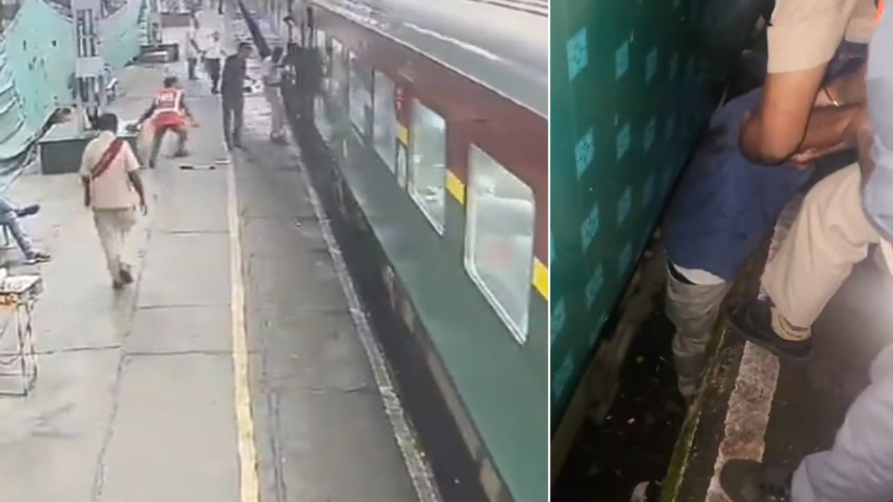 WATCH: Mumbai Passenger Slips Onto Track While Boarding Moving Pune Express, Dramatic Rescue Caught on Camera WATCH: Mumbai Passenger Slips Onto Track While Boarding Moving Pune Express, Dramatic Rescue Caught on Camera