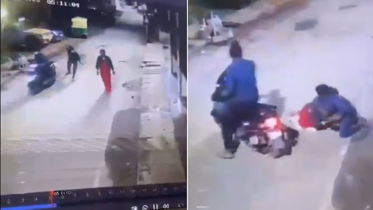 Bengaluru Horror: Woman Attacked, Dragged on Road as Bikers Snatch Mangalsutra; Terrifying CCTV Video Goes Viral Bengaluru Horror: Woman Attacked, Dragged on Road as Bikers Snatch Mangalsutra; Terrifying CCTV Video Goes Viral