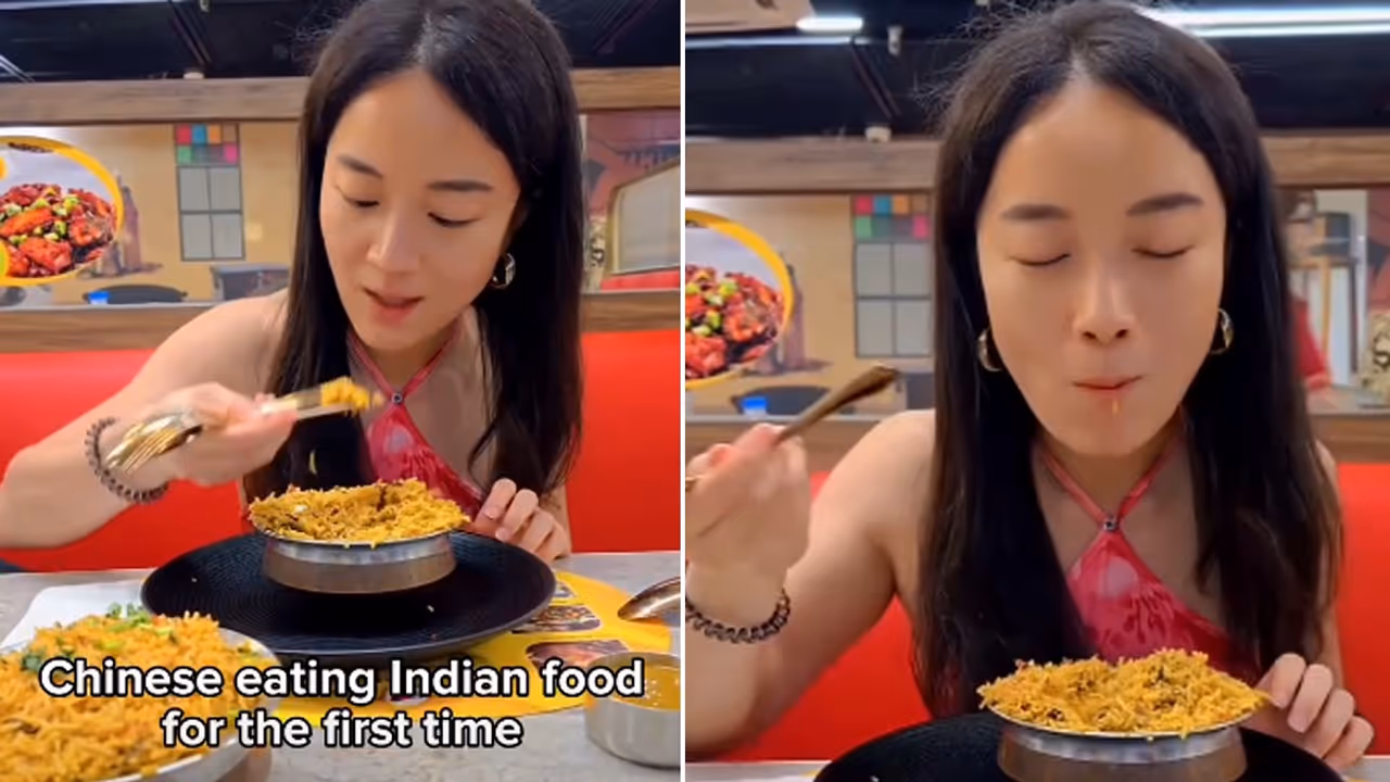 Viral Video: Chinese Woman Tries Indian Food, Her Unique Spoon Trick Amuses Internet (WATCH) Viral Video: Chinese Woman Tries Indian Food, Her Unique Spoon Trick Amuses Internet (WATCH)
