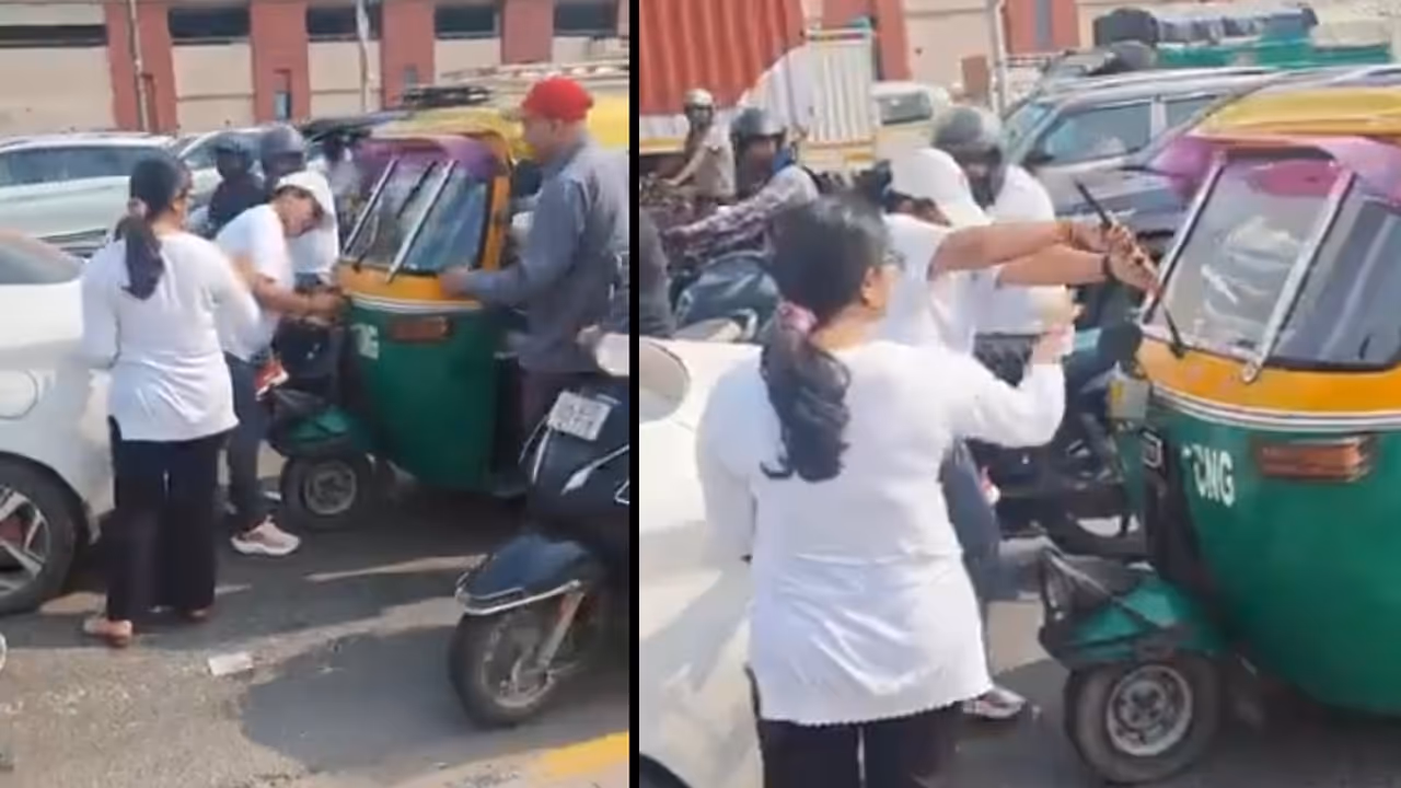 Caught On Camera | ‘You Can’t Touch Me’: Delhi Woman Damages Auto, Clashes With Driver Outside Metro Station Caught On Camera | ‘You Can’t Touch Me’: Delhi Woman Damages Auto, Clashes With Driver Outside Metro Station