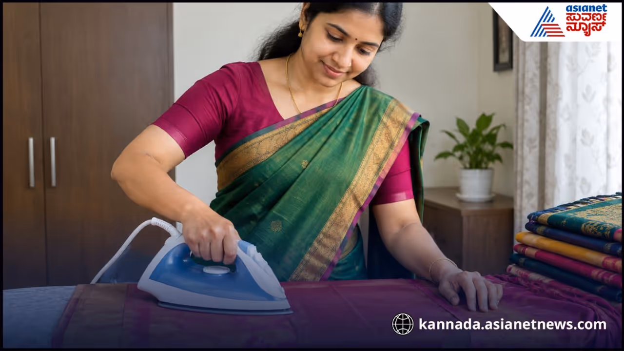 saree ironing saree ironing
