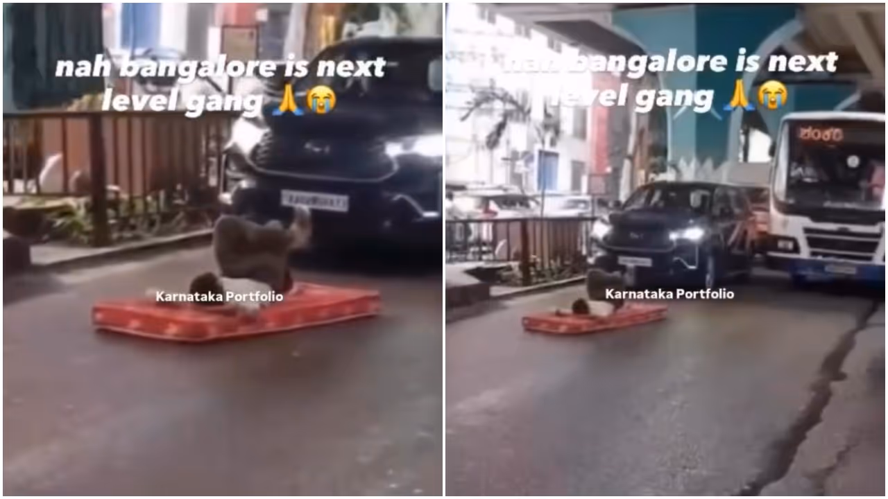  Man Sleeping on Bengaluru Road