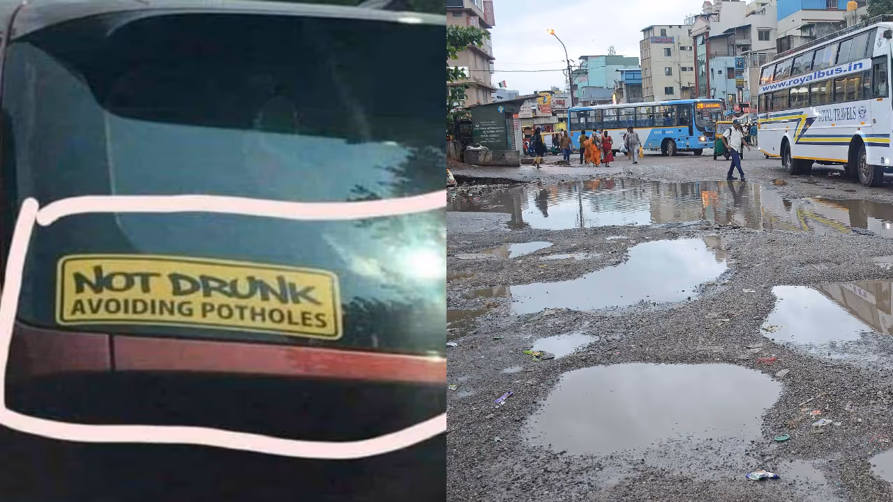 Bengaluru roads viral meme ‘Not Drunk Avoiding Potholes’