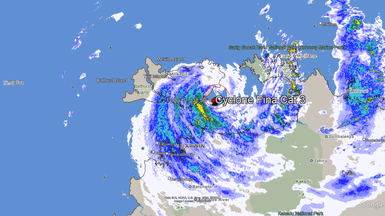 Cyclone Fina intensifies to Category 3 near Australia’s Northern Territory Cyclone Fina intensifies to Category 3 near Australia’s Northern Territory