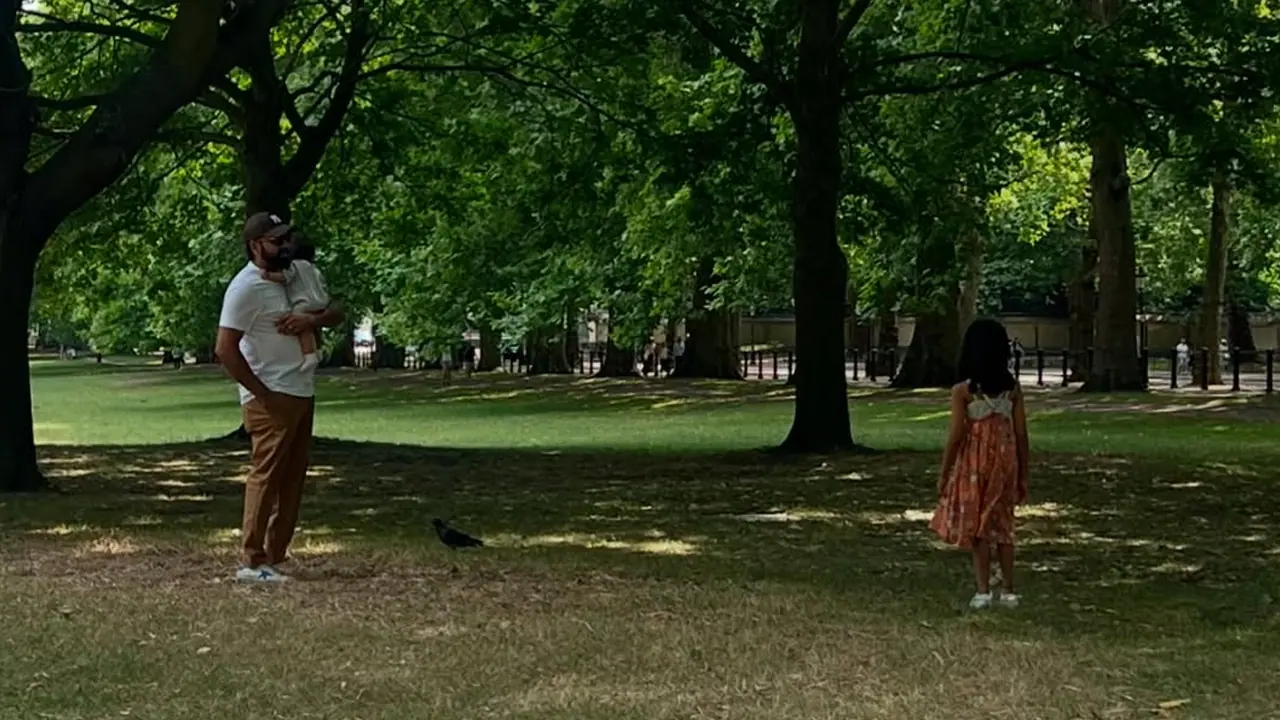 Rohit Sharma spending time with family