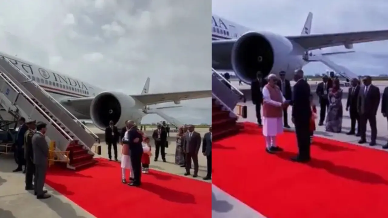 राष्ट्रपति मोहम्मद मुइज्जू ने किया पीएम मोदी का स्वागत राष्ट्रपति मोहम्मद मुइज्जू ने किया पीएम मोदी का स्वागत