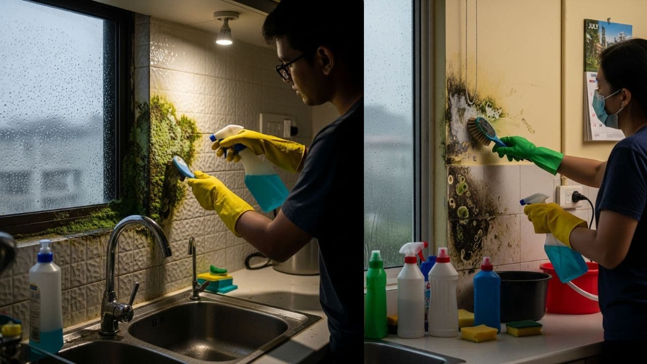 Monsoon kitchen cleaning tips for mold and mildew