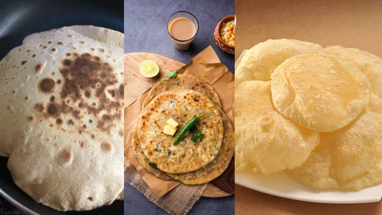 Why is puri dough stiffer than roti dough