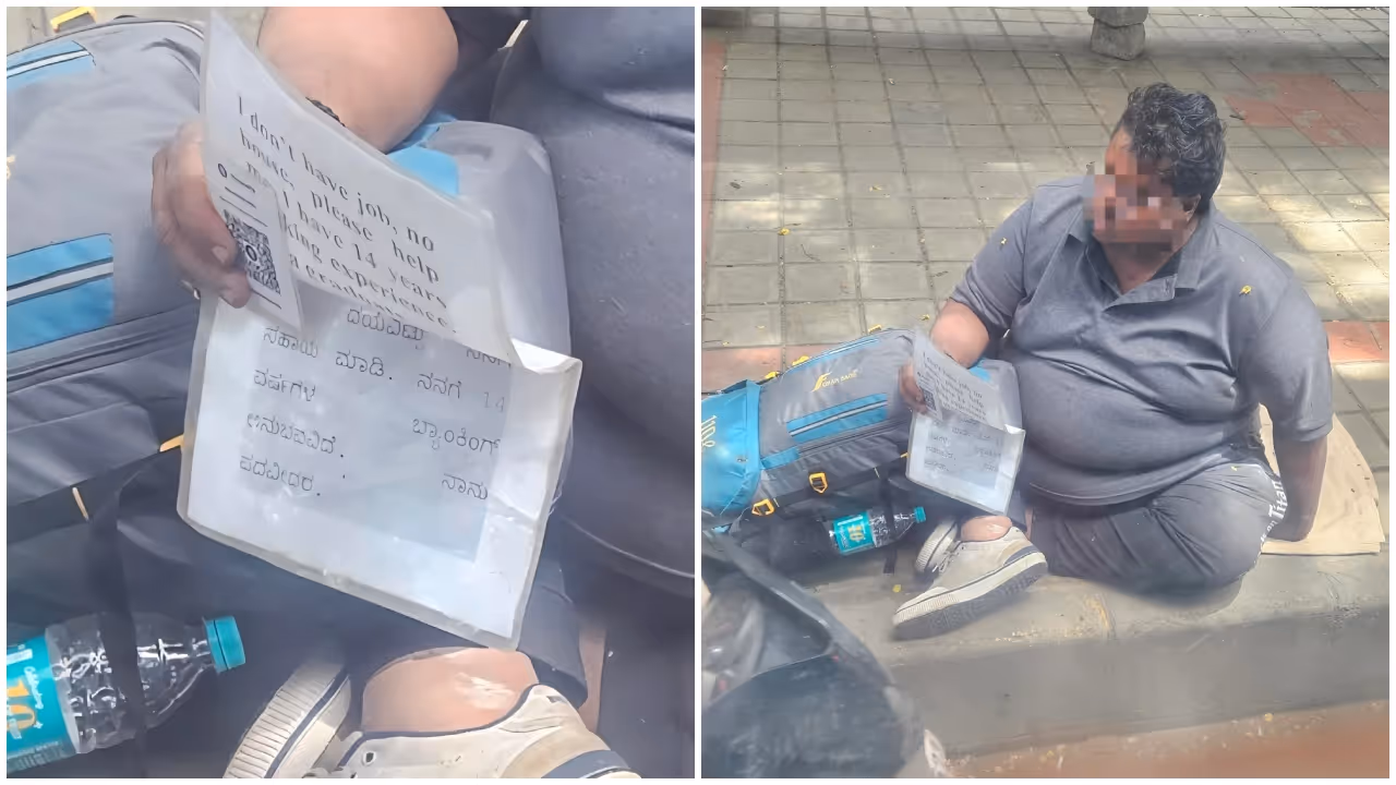 Bengaluru footpath man viral post Bengaluru footpath man viral post