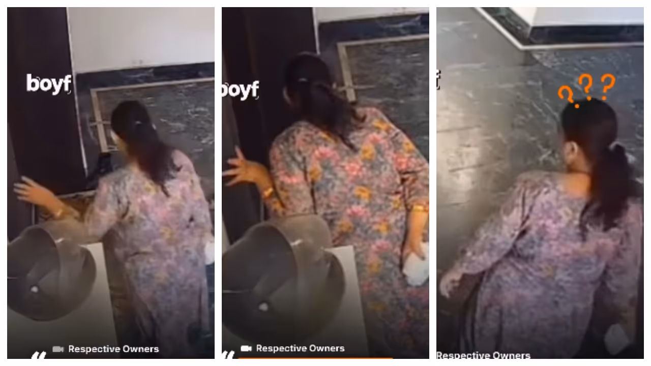 Indian woman spying on her neighbour