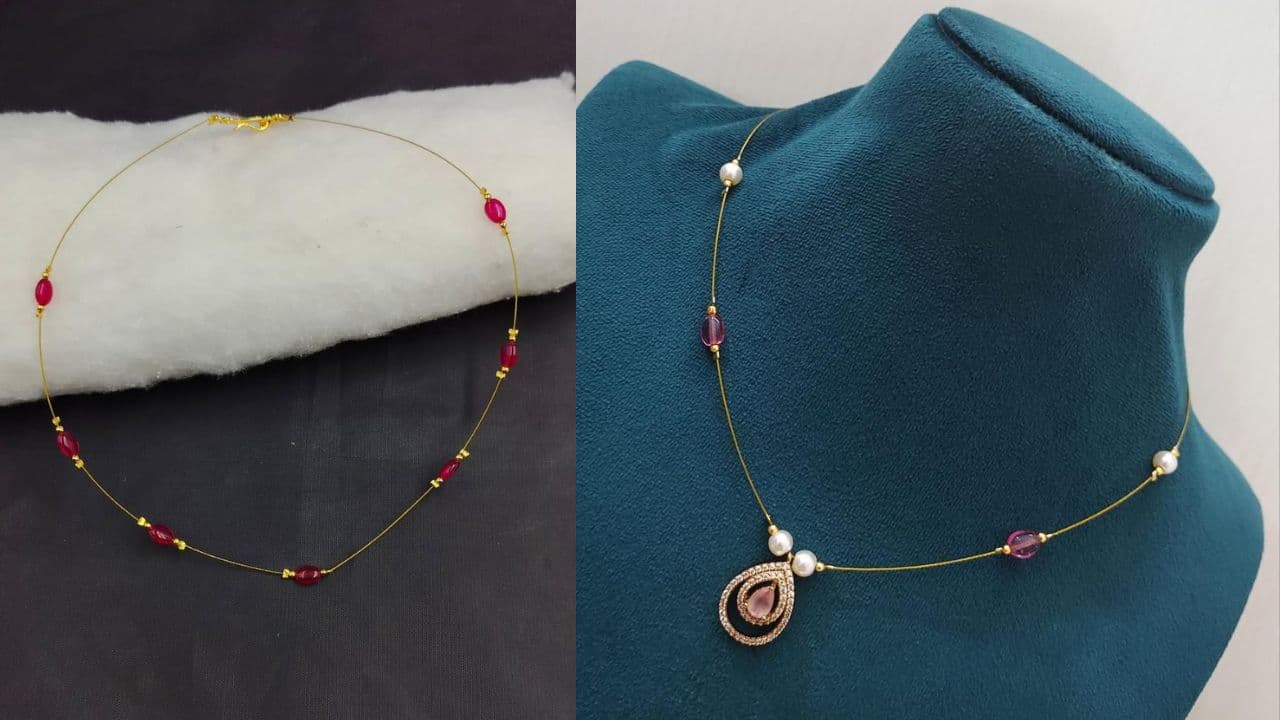 Minimal necklace design for traditional outfit