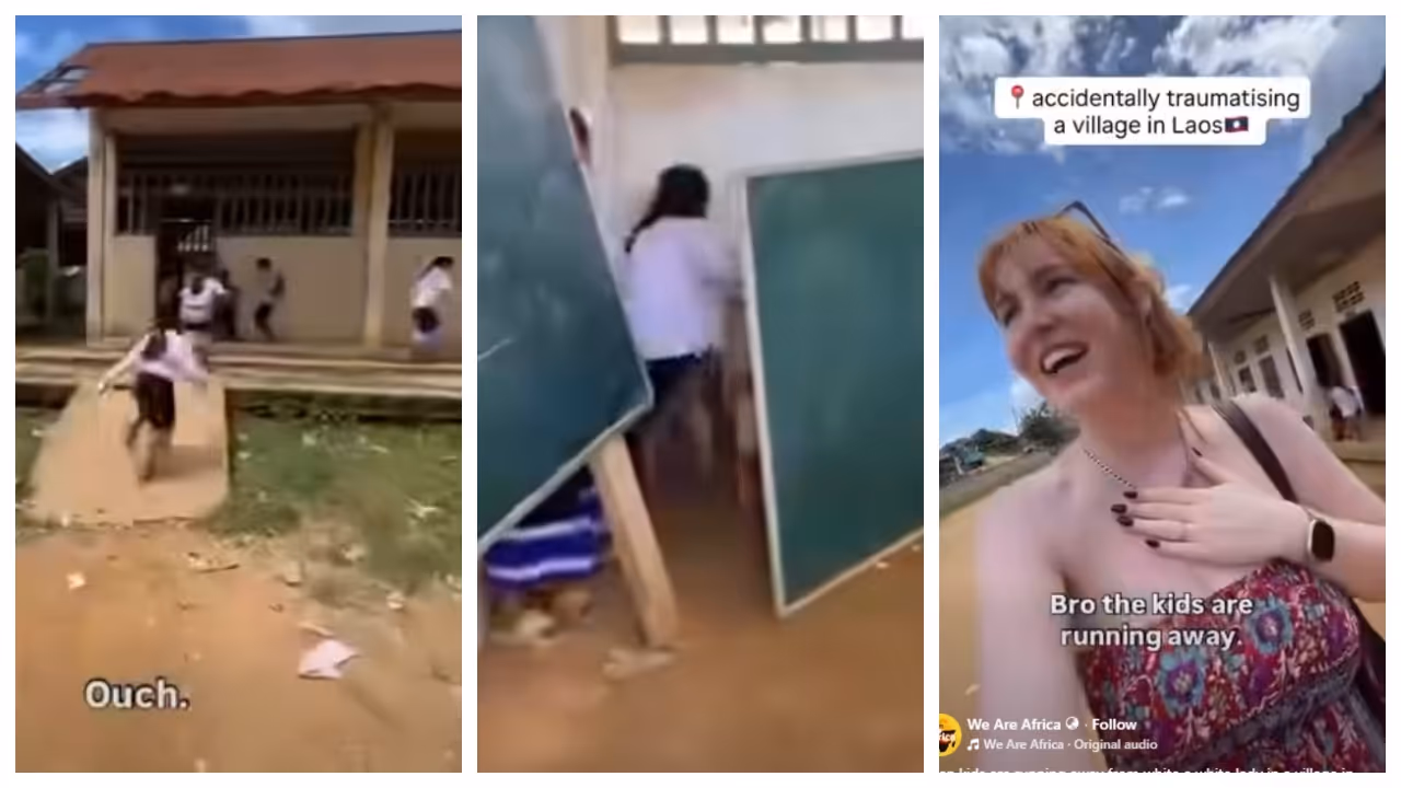  children ran away after they saw a white woman 