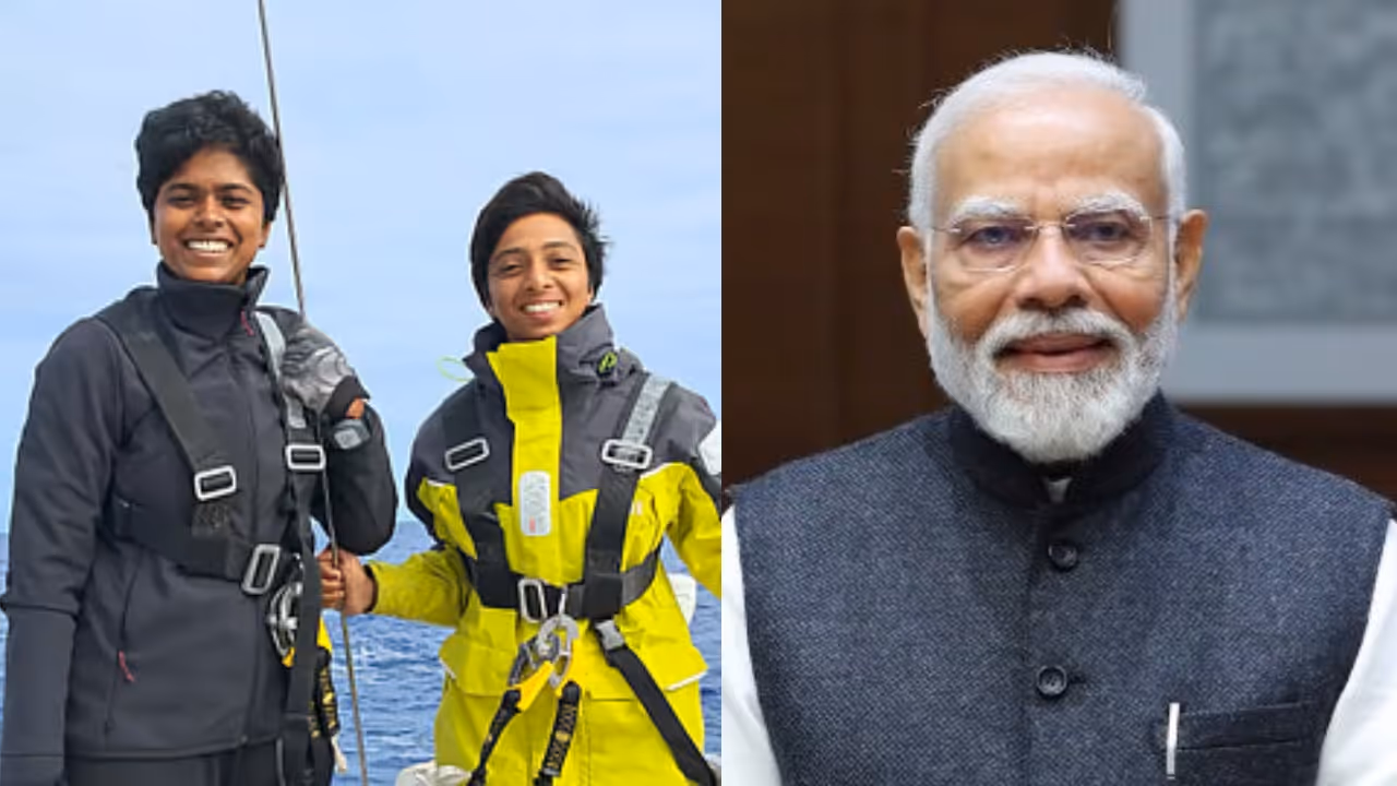 Lt Commanders Dilna and Roopa, PM Modi