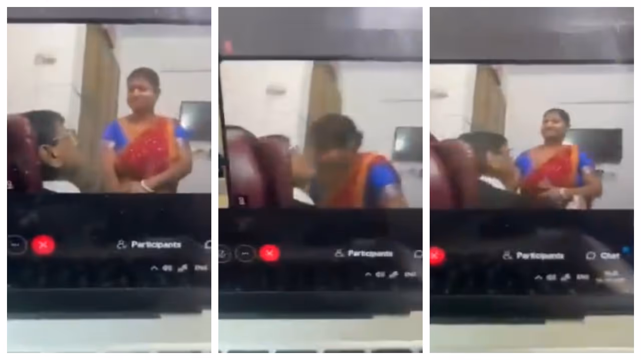 CCTV footage of a lawyer kissing a woman