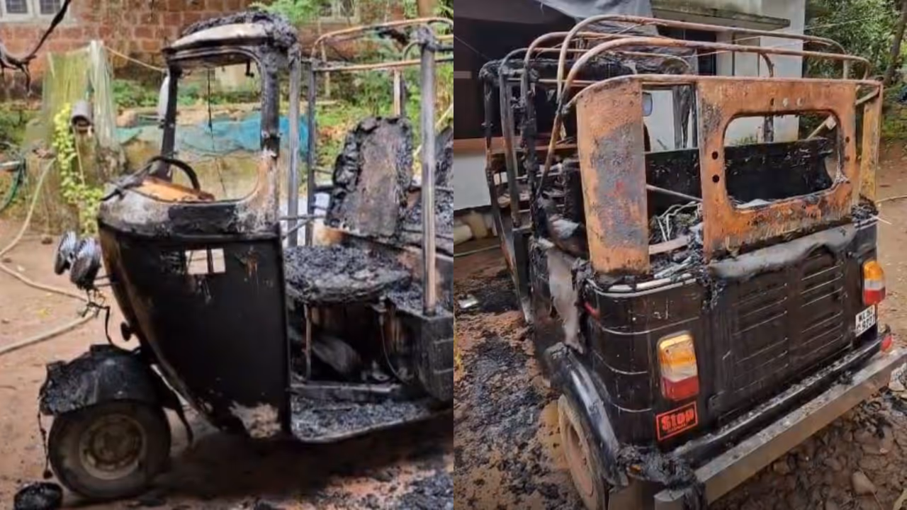 Auto rikshaw fire Auto rikshaw fire