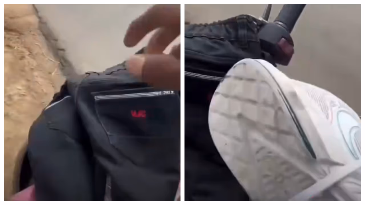 woman returned used jeans and shoes woman returned used jeans and shoes